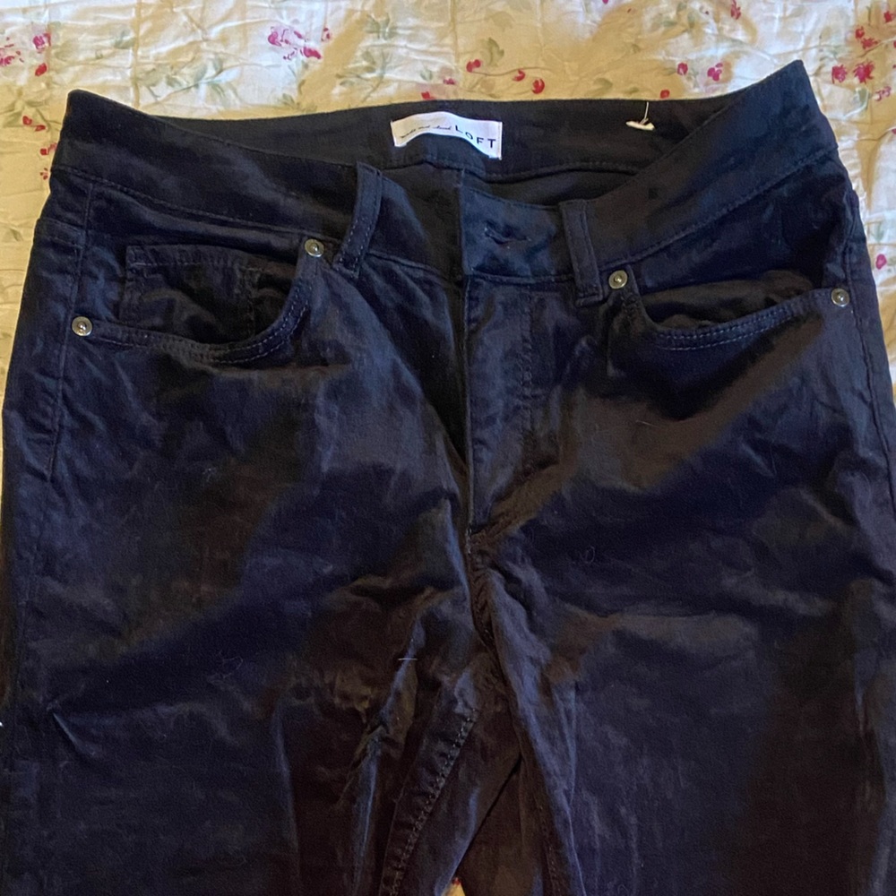 LOFT velvet ankle pants black size 6/28